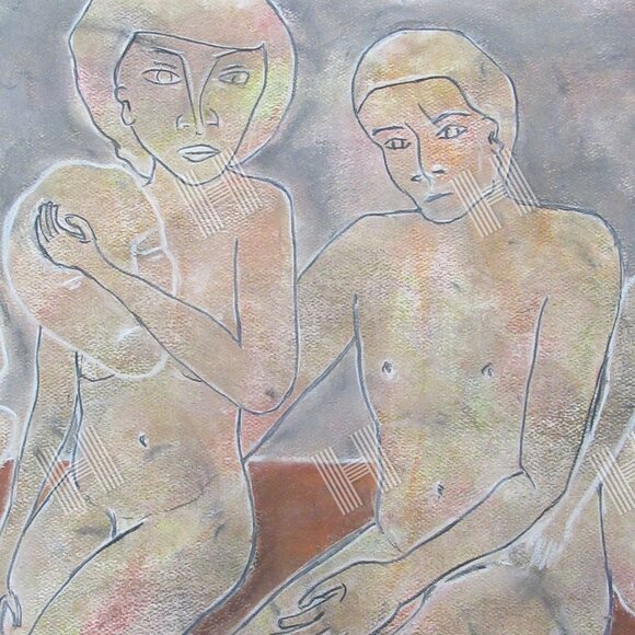 'Love' Pastel Painting on Paper, Art, unframed/optional frame - Picture 7 of 8